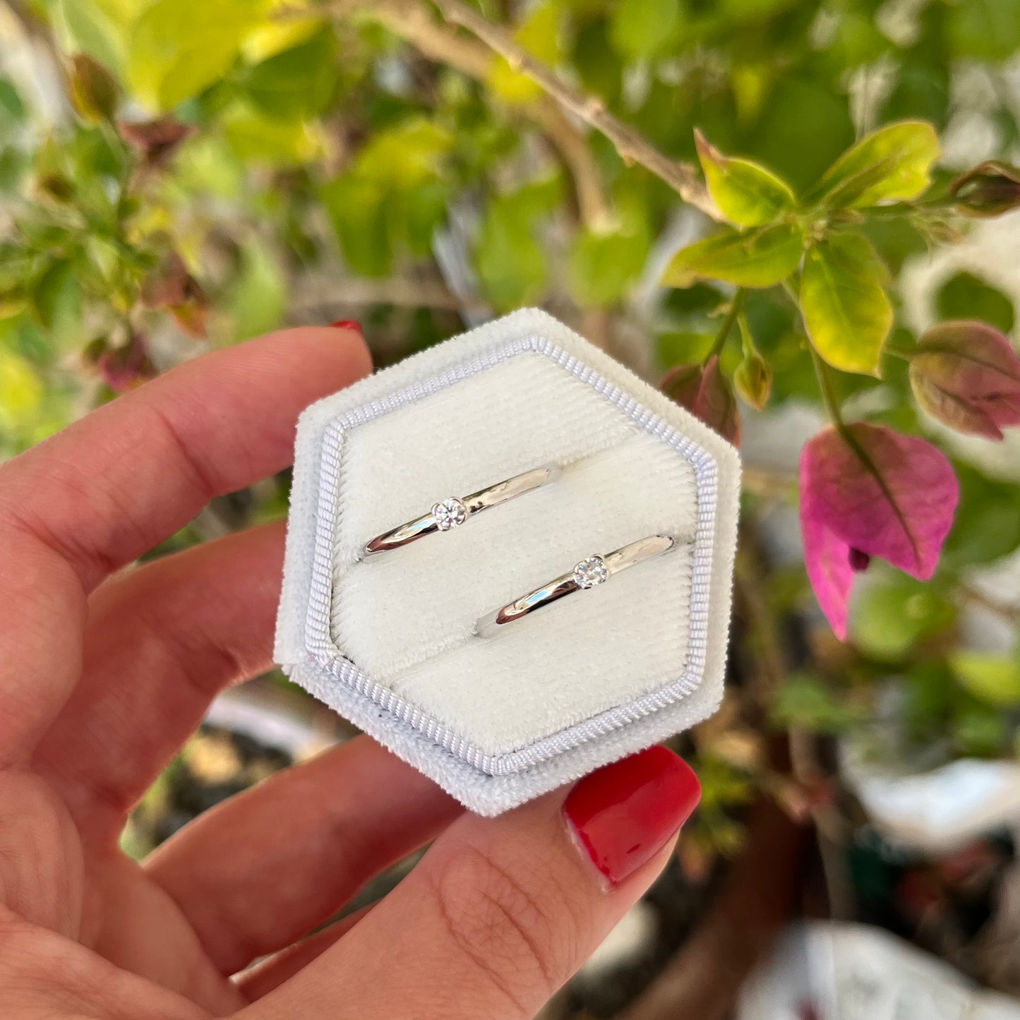 Anello Solitario con Cubic zirconia bianco, regolabile