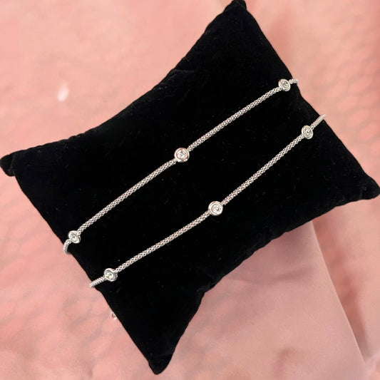 bracciale in argento925 con triplo zircone bianco