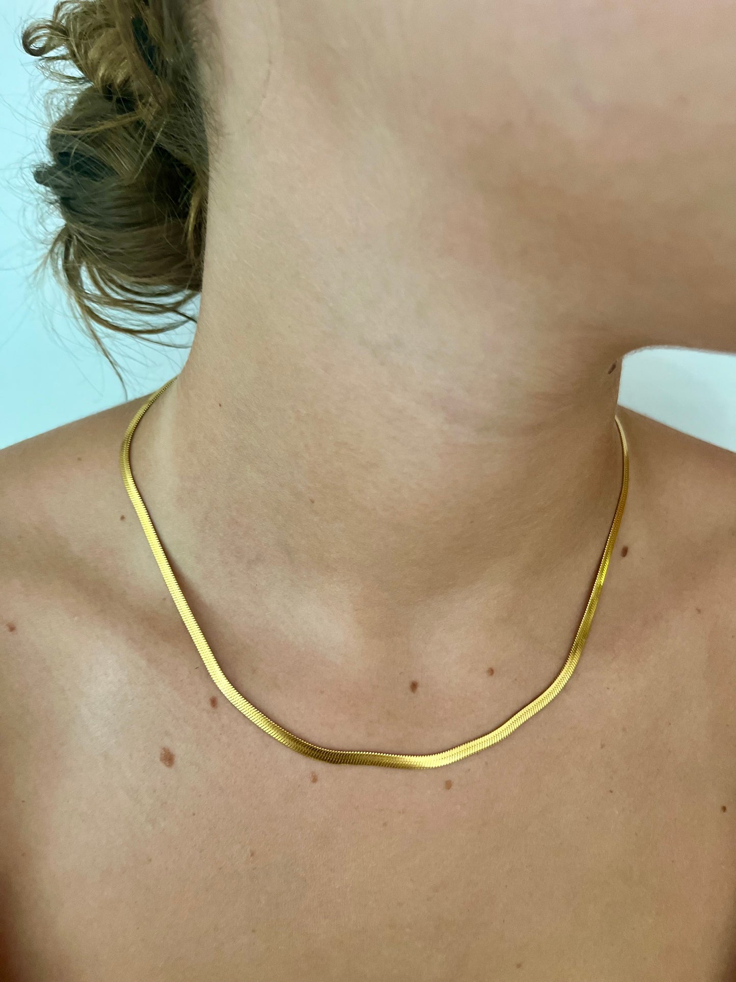 Collana piattina snake in acciaio inox