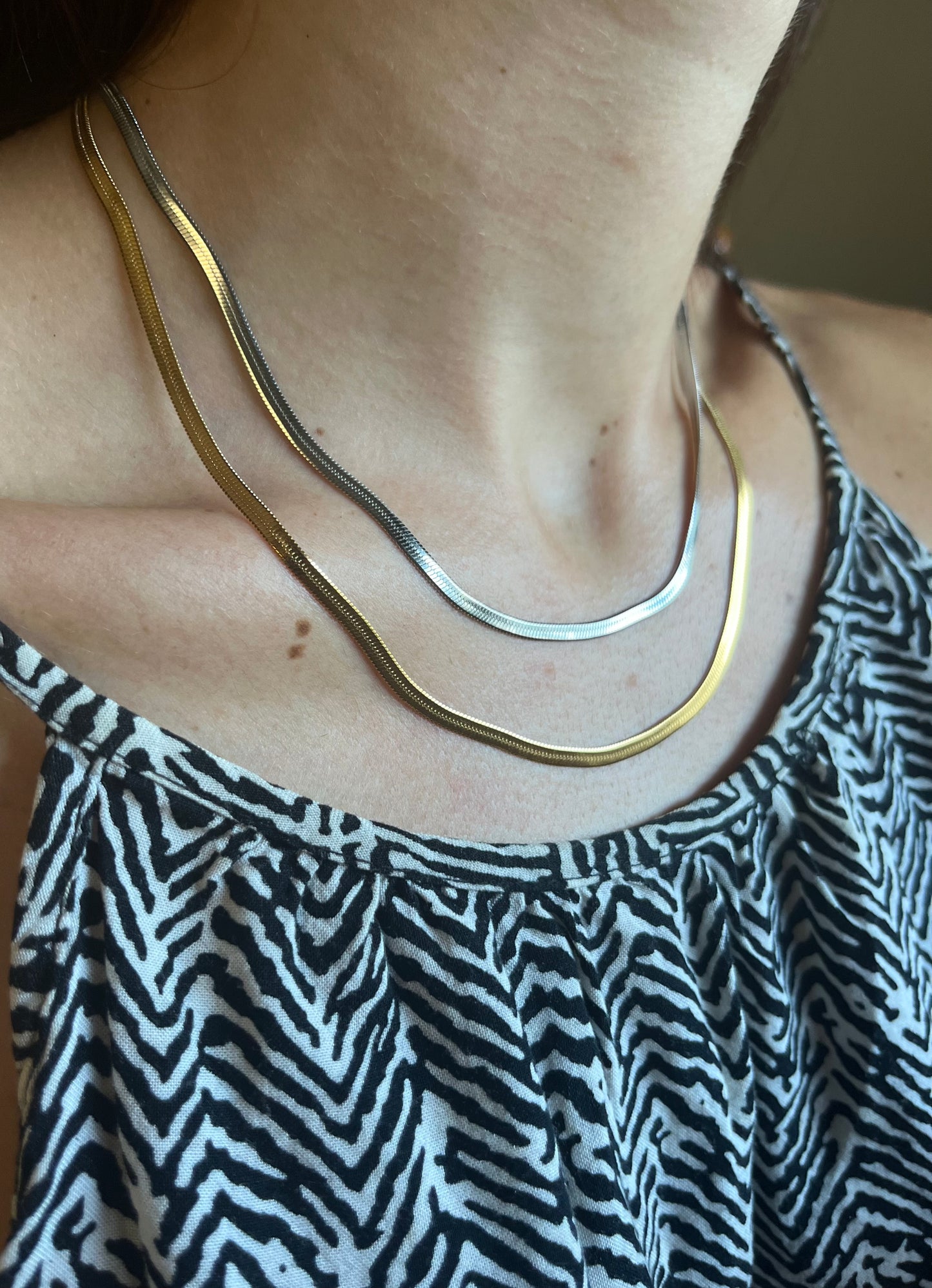 collana snake piattina in acciaio inossidabile