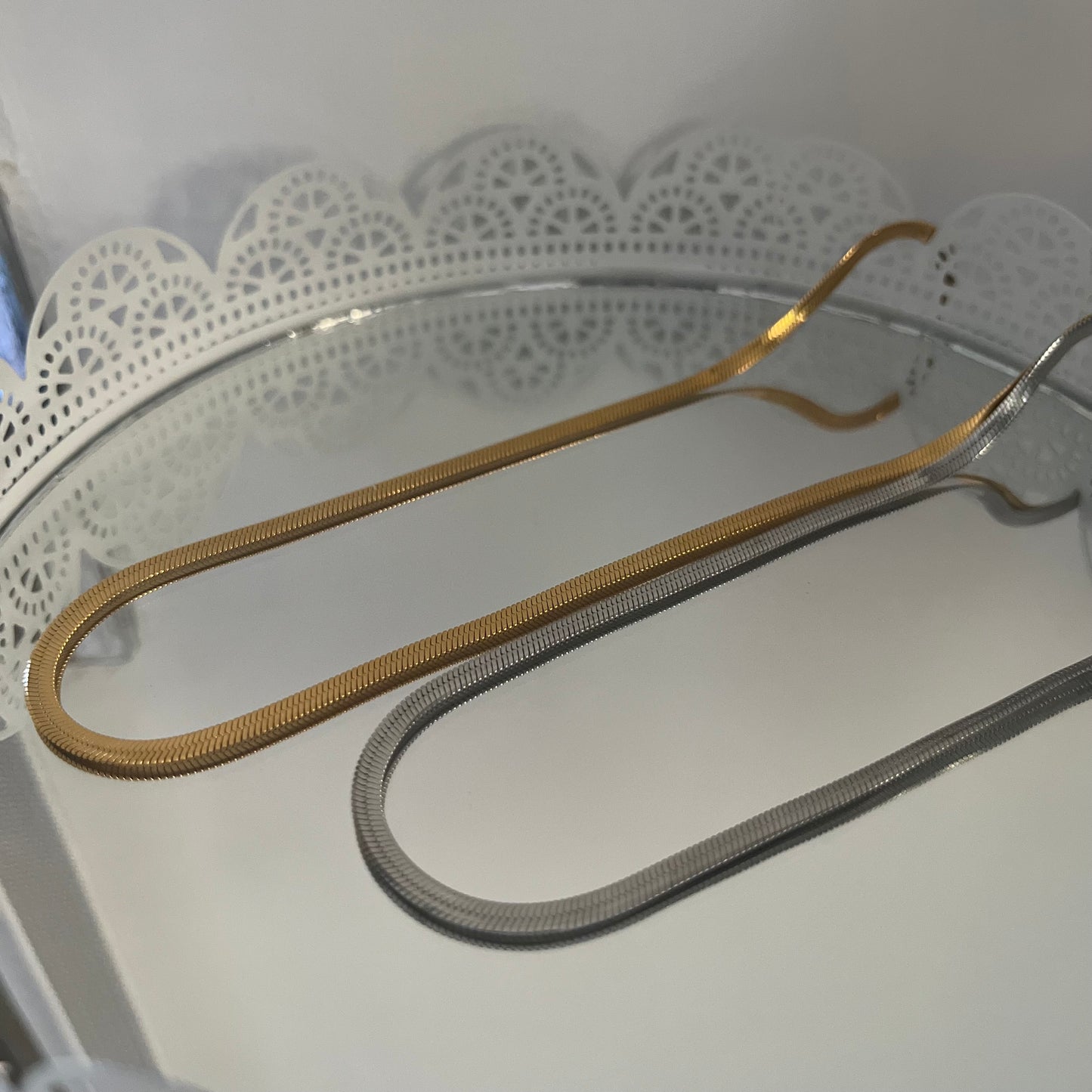 collana snake piattina in acciaio inossidabile