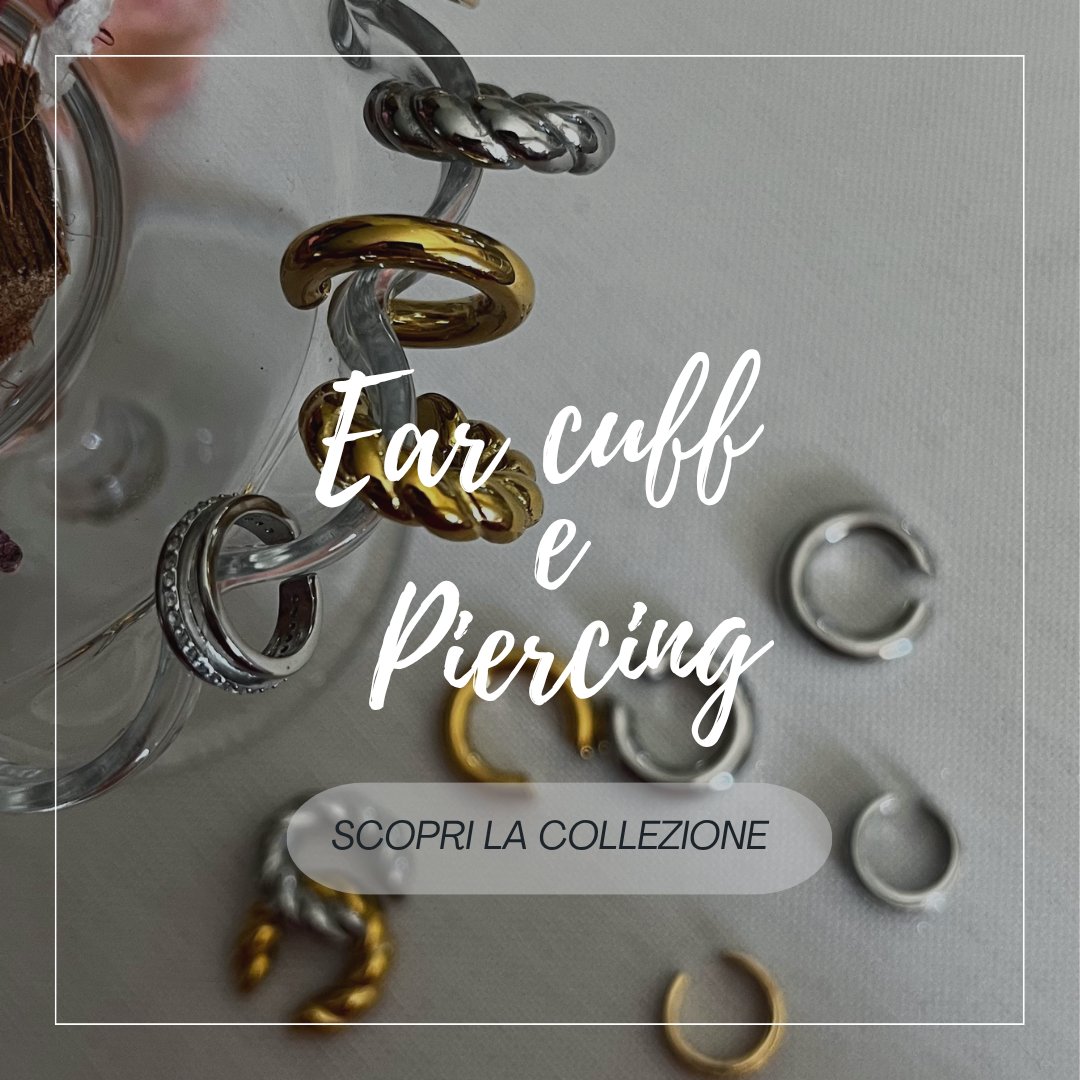 ear cuff acciaio inossidabile, piercing donna acciaio, gioielli minimal, accessori orecchio moda, ear cuff moderni, piercing moda 2025