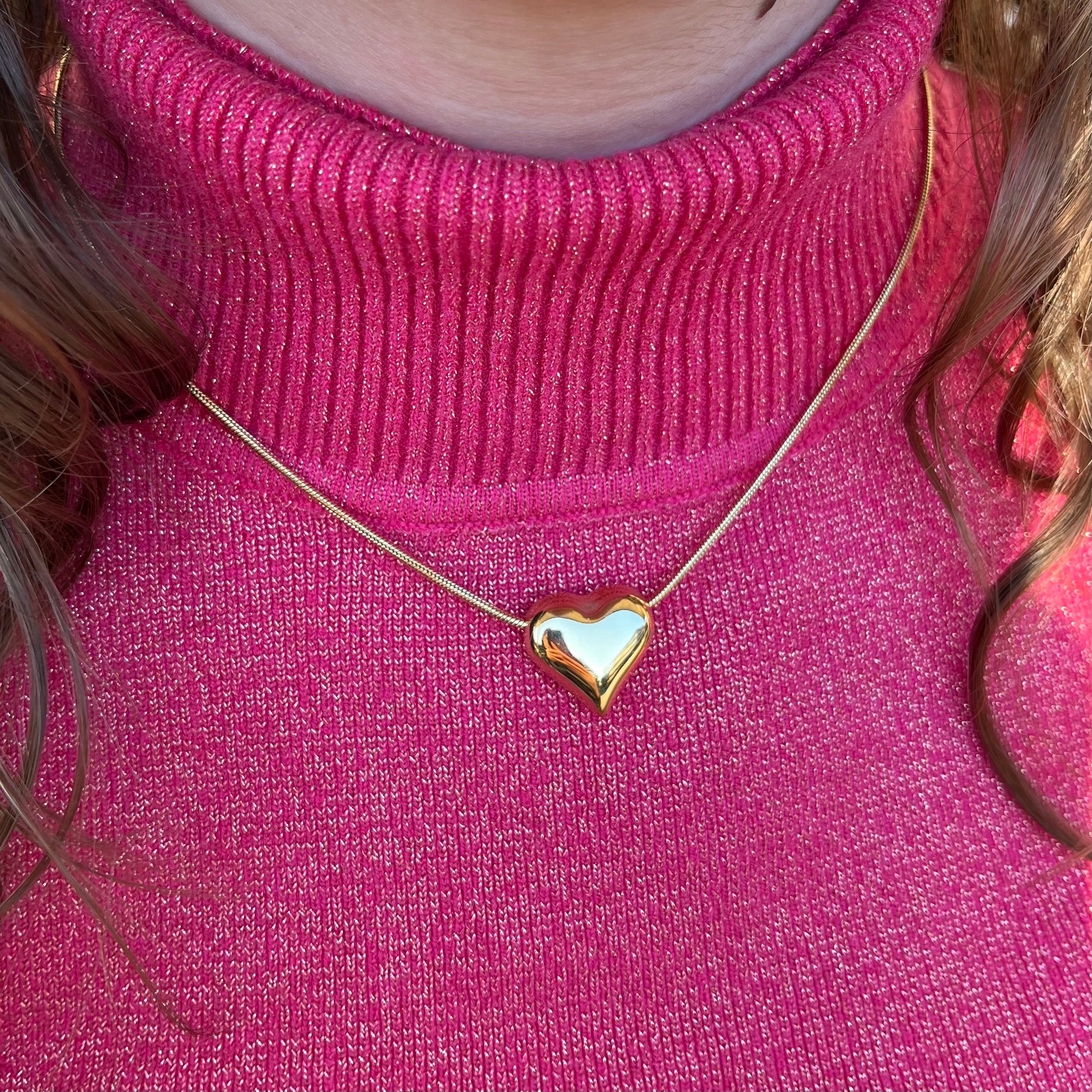 Collana cuore bombato