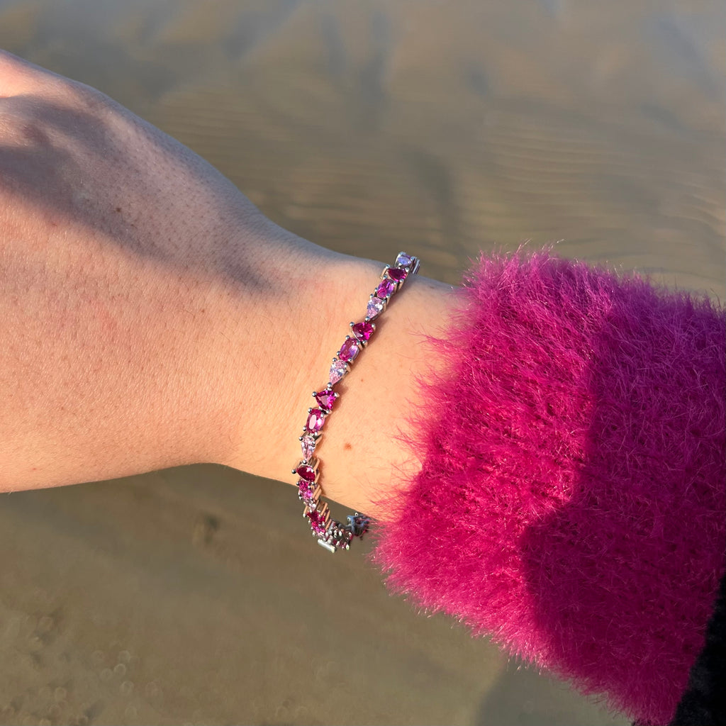 Tennis rosa/fucsia in argento