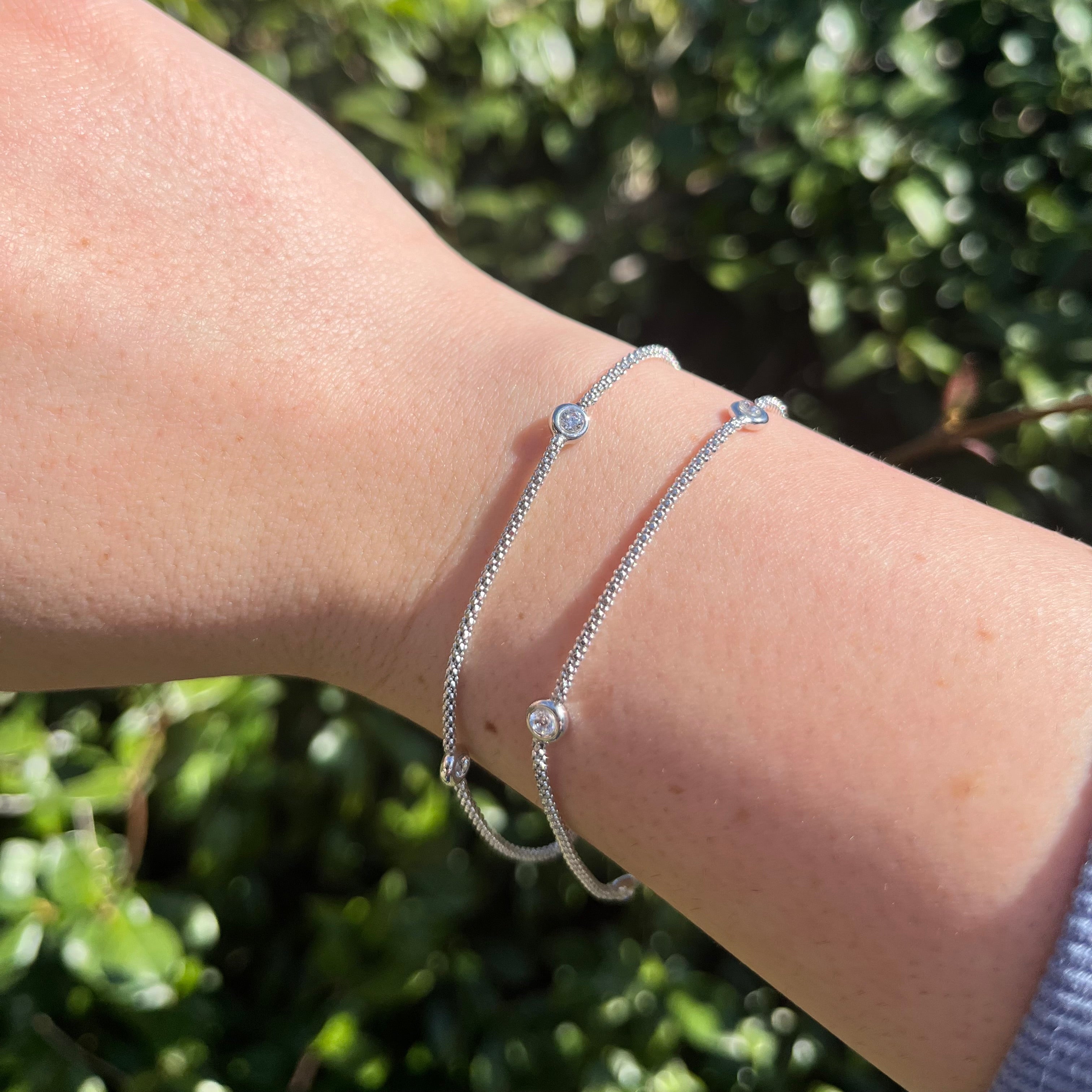 bracciale in argento925 con triplo zircone bianco 