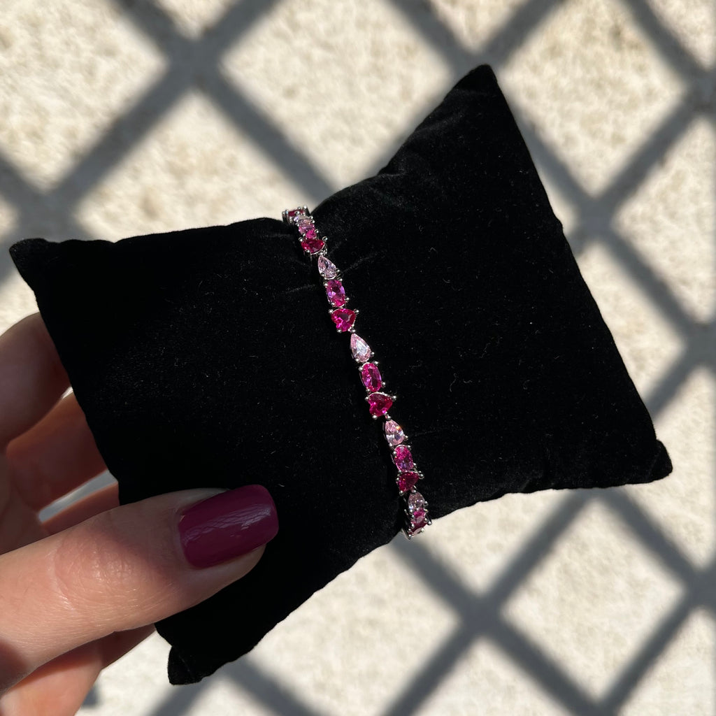 Tennis rosa/fucsia in argento