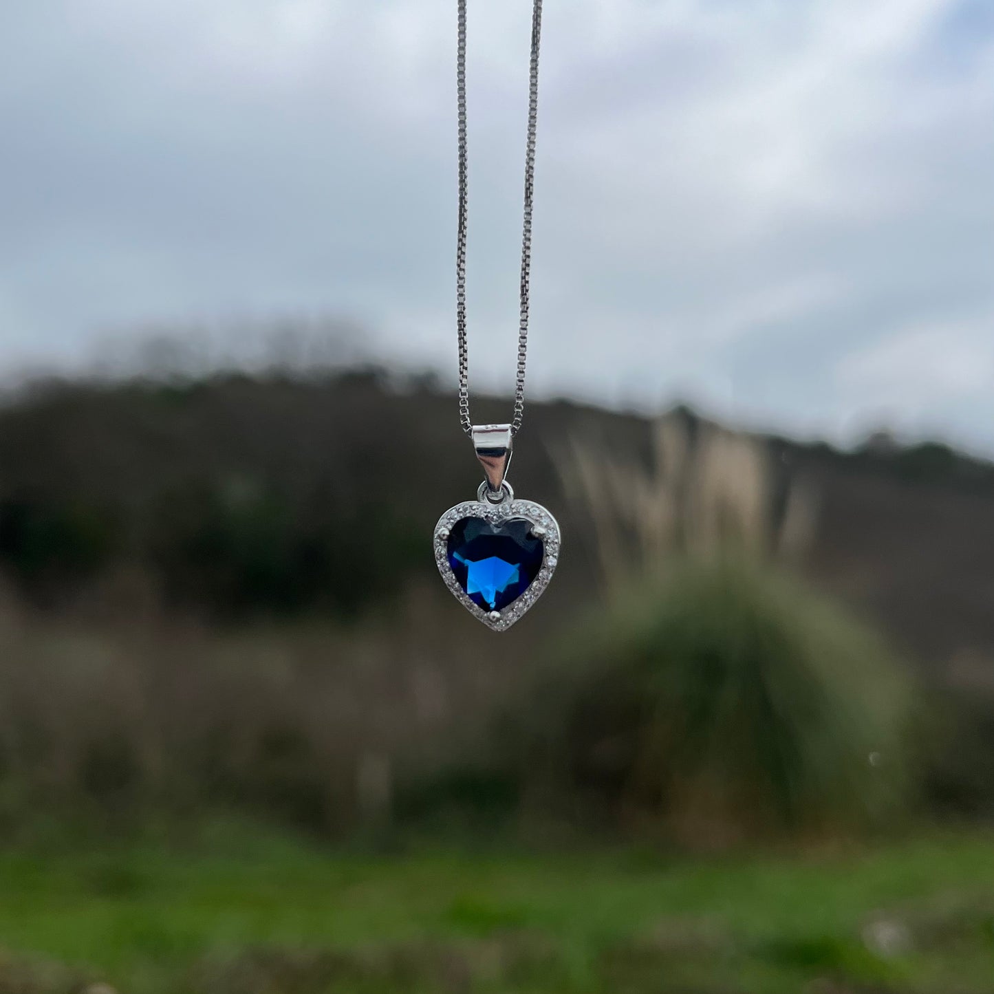 Collana cuore blu