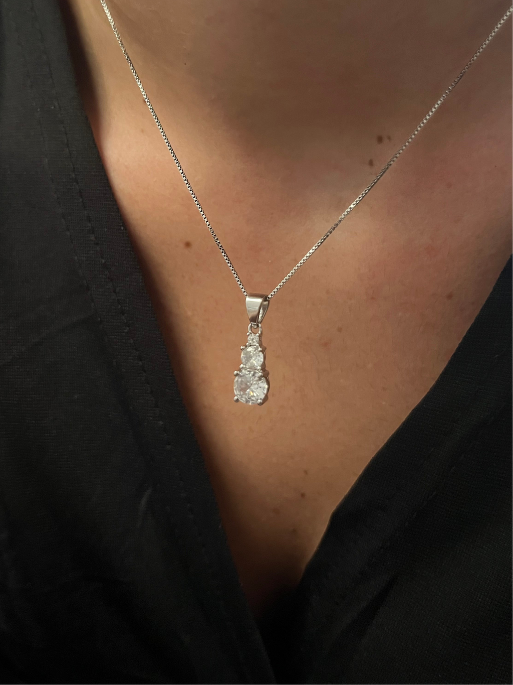 Collana tre zirconi gradiente