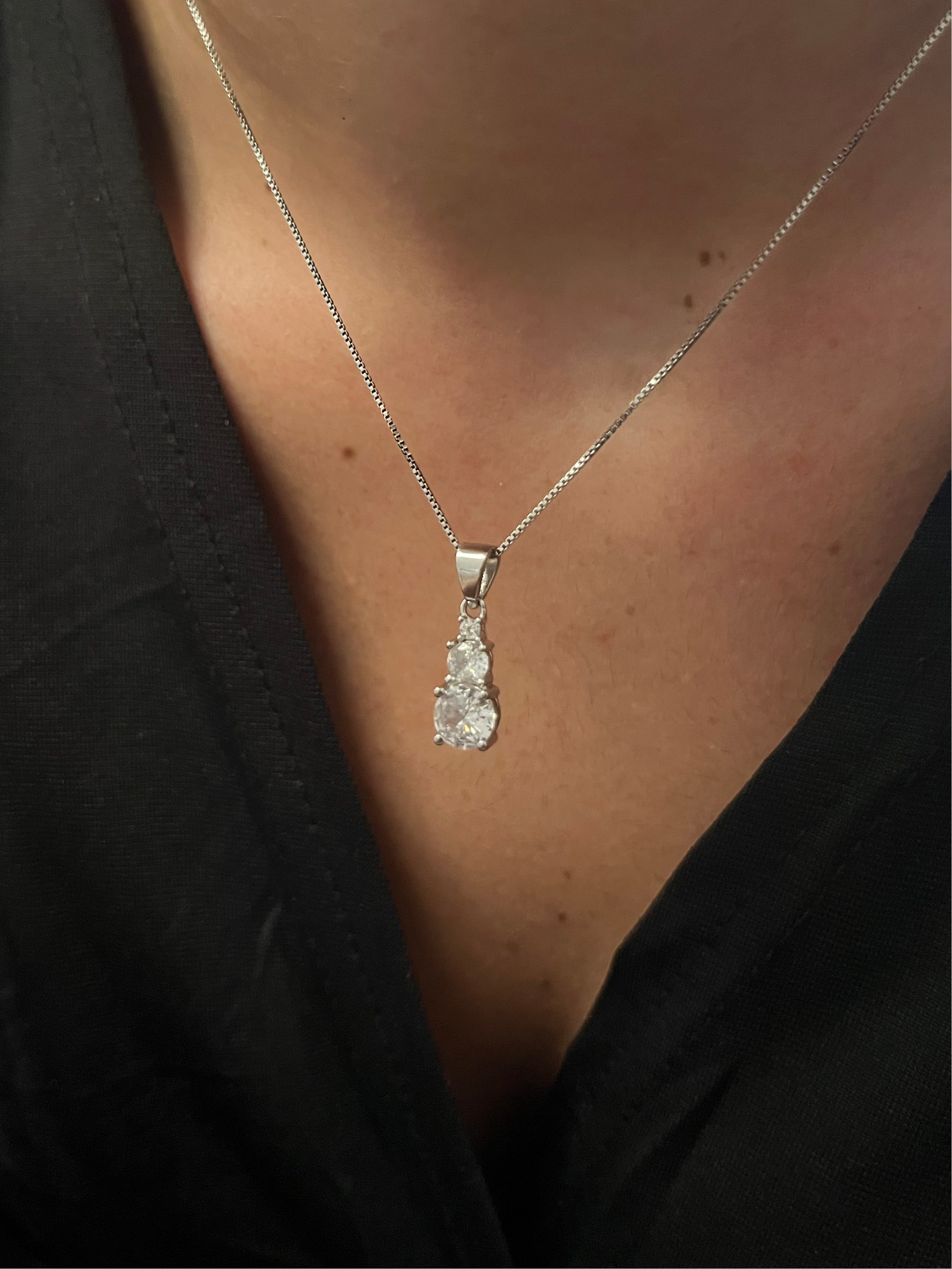 Collana tre zirconi gradiente