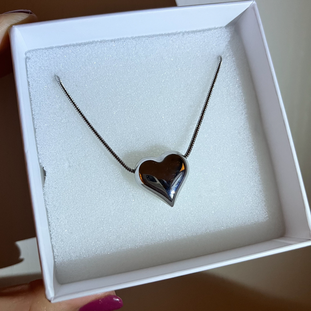 Collana cuore bombato