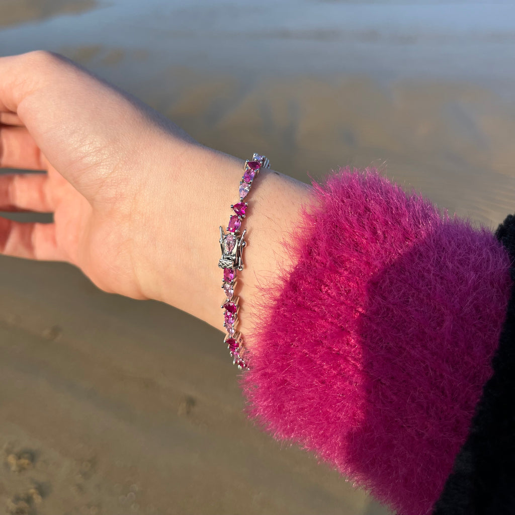 Tennis rosa/fucsia in argento