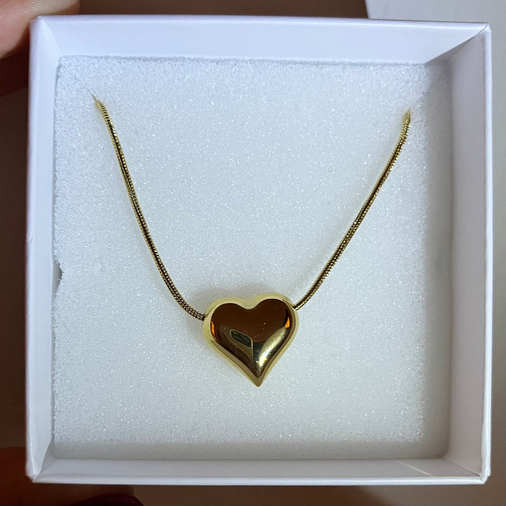 Collana cuore bombato