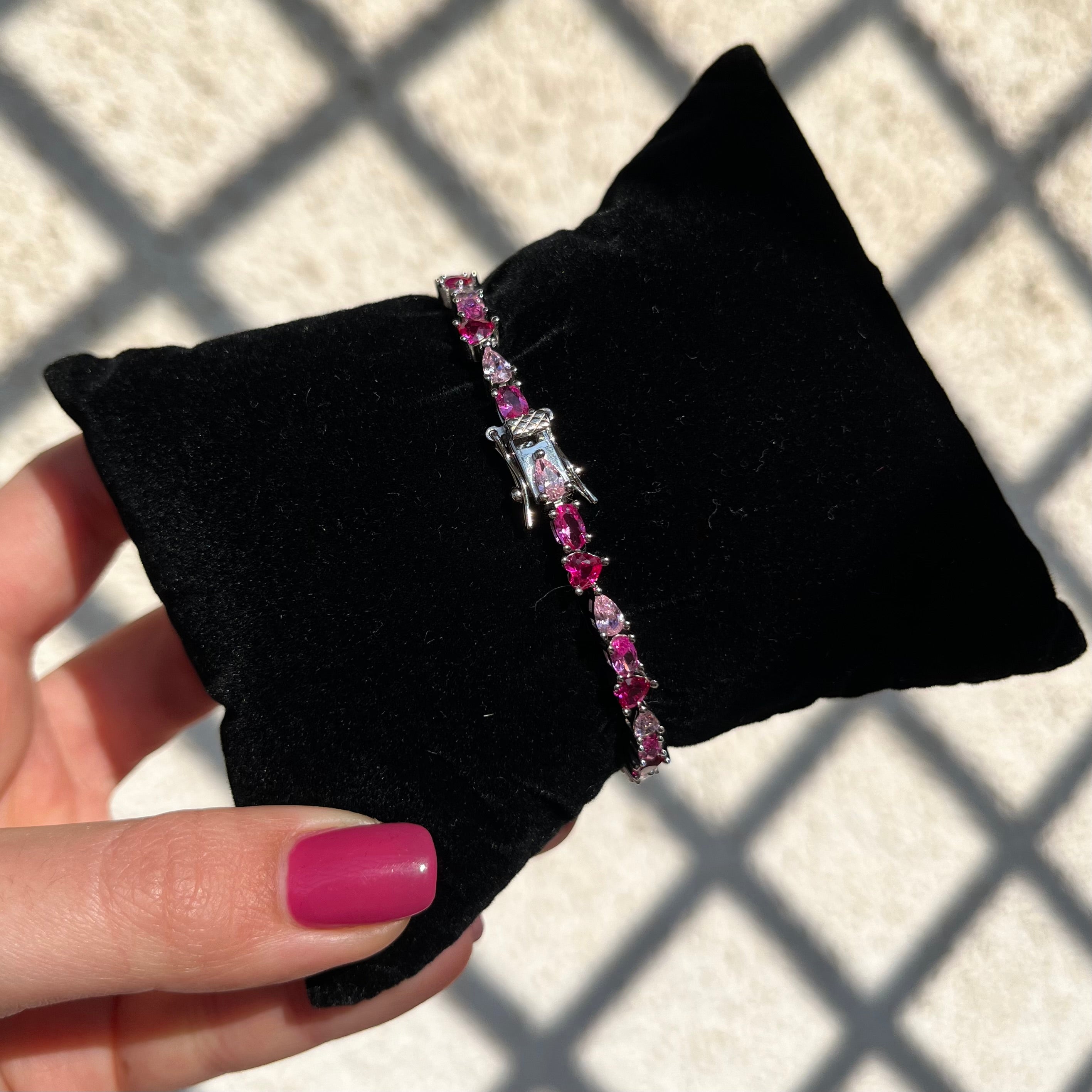 Tennis rosa/fucsia in argento