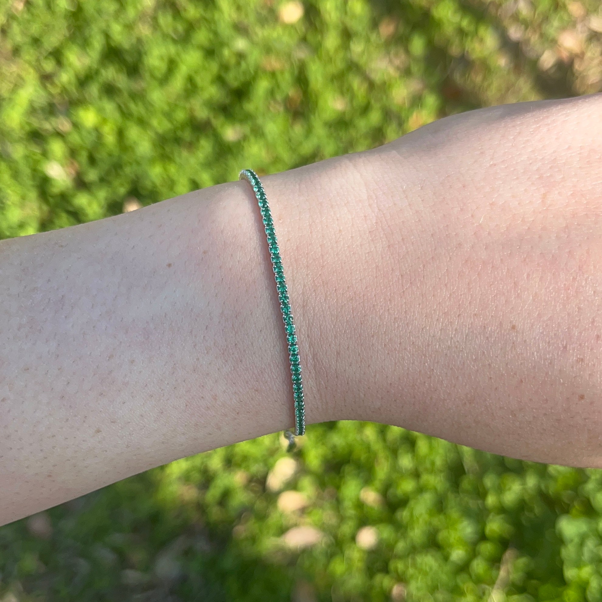 Braccialetto tennis regolabile 17cm + 3cm estensione in argento 925