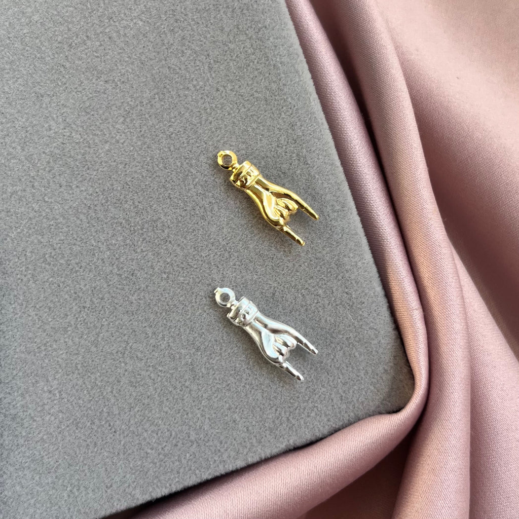 charm/pendente manina corna argento 925