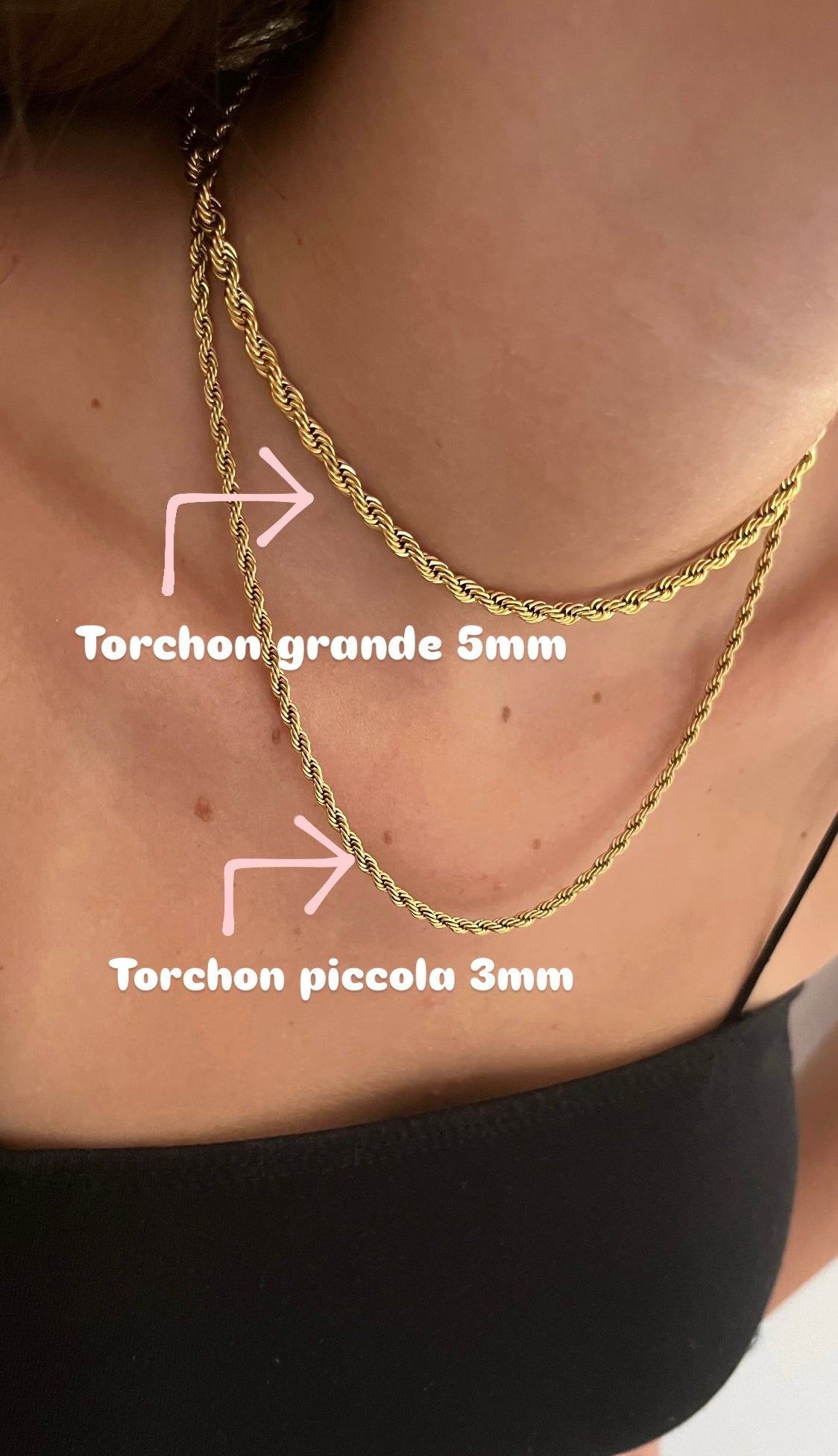 collana torchon in acciaio inossidabile gold