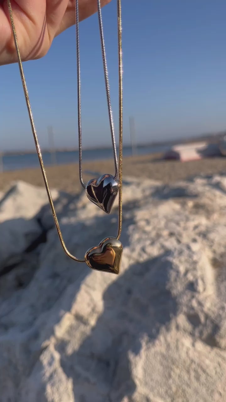 Collana cuore bombato